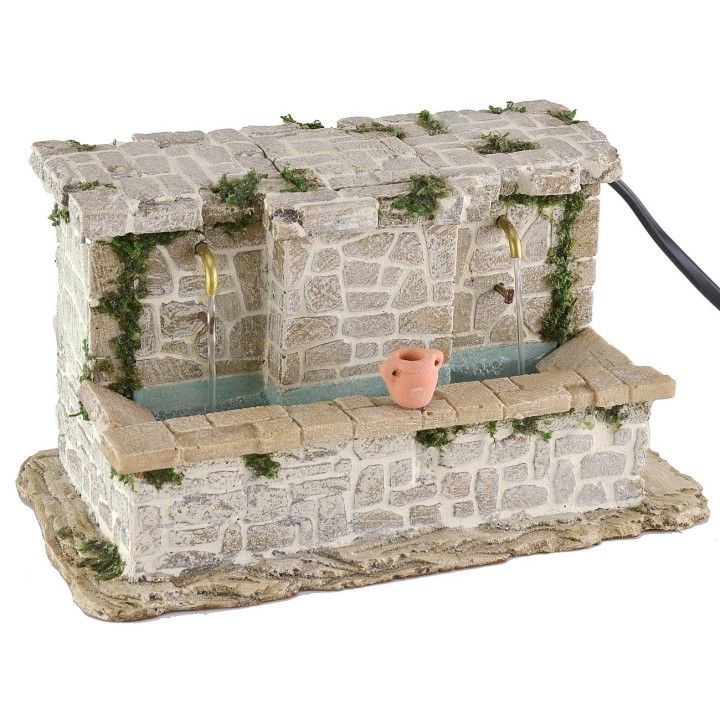 Stone sink with 2 taps and buckets