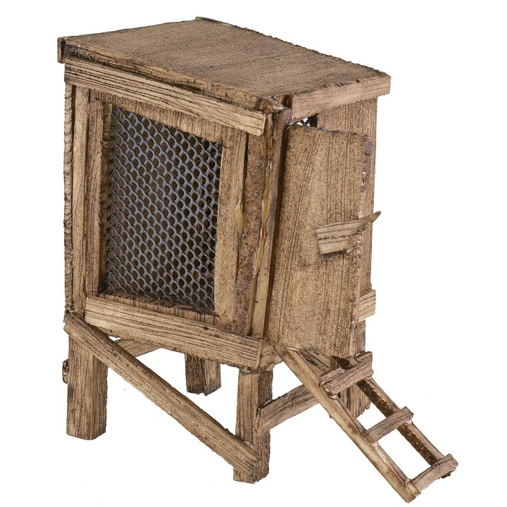 Chicken coop for nativity scene 8x8x14.5 cm h