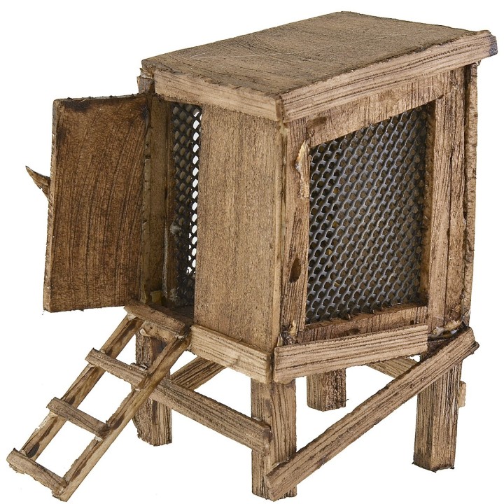 Chicken coop for nativity scene 8x8x14.5 cm h