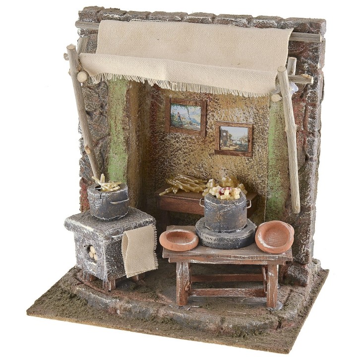 Bottega maccaronaro cm 19,5x14,5x21 h per statue cm 10