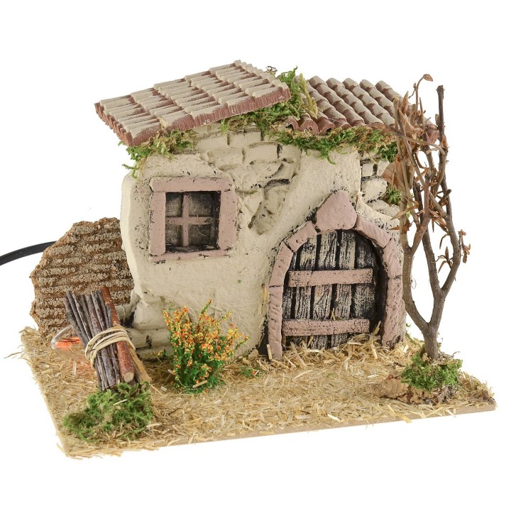 Casolare rustico con fuoco funzionante cm 19x15x14,5 h