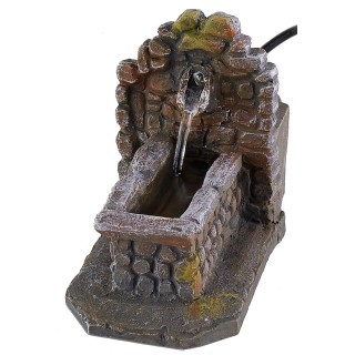 Fuente funcional efecto piedra en resina de 7,5x15,5x11 cm h