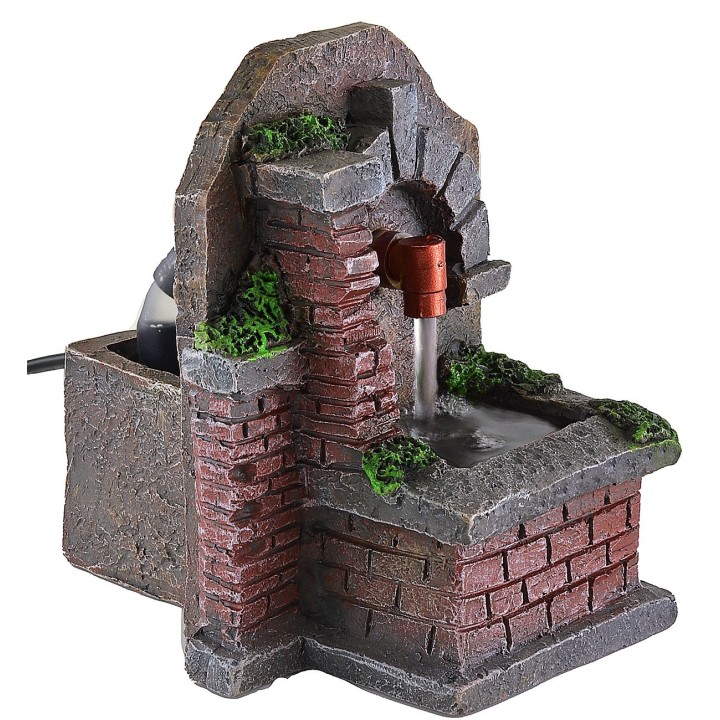 Working resin fountain with wall 9x11x11.6 cm h