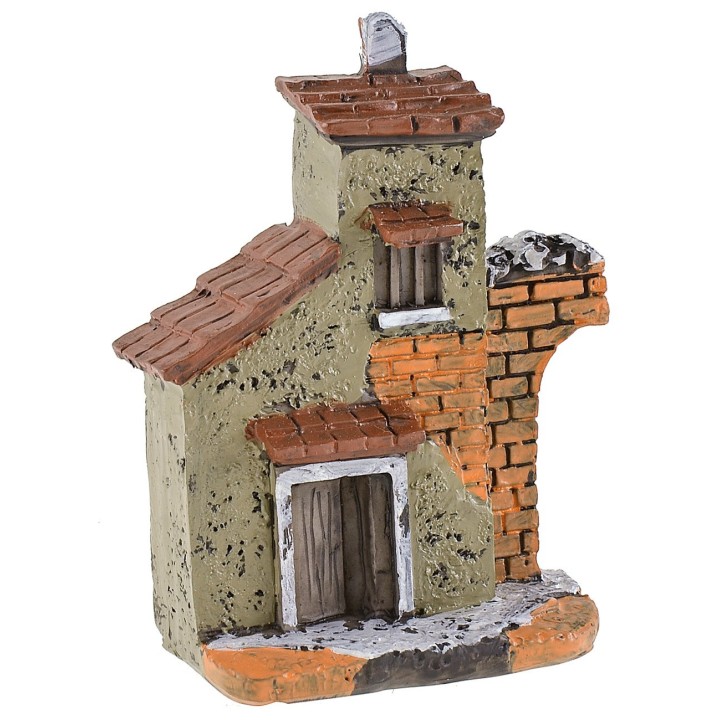 Resin house with semi-arch 6x3.2x8.7 cm h