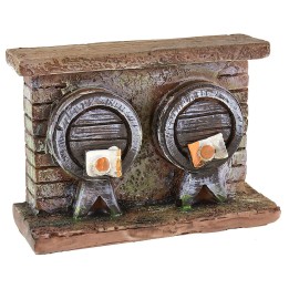 Wall with resin barrels 9.5x3.5x6.5 cm h