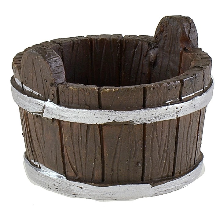 Wood effect resin tub ø 5 cm