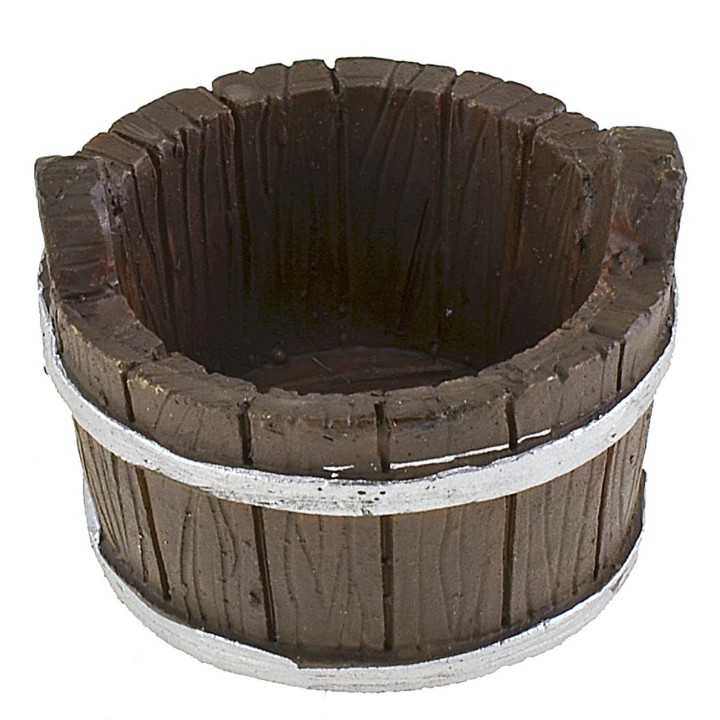 Wood effect resin tub ø 5 cm