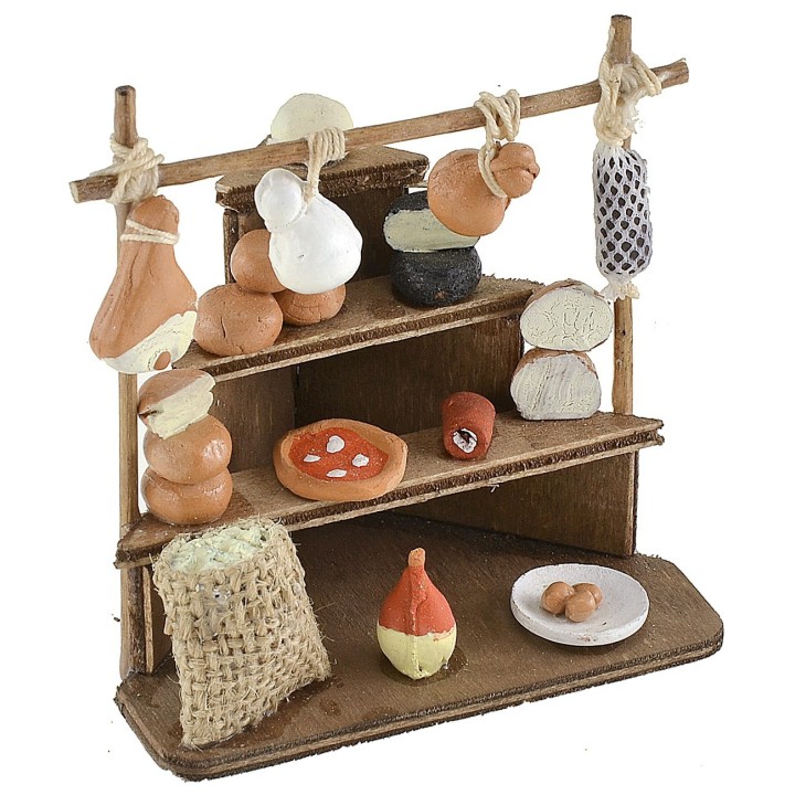 Corner stall with cheeses 8x6x5.6 cm h