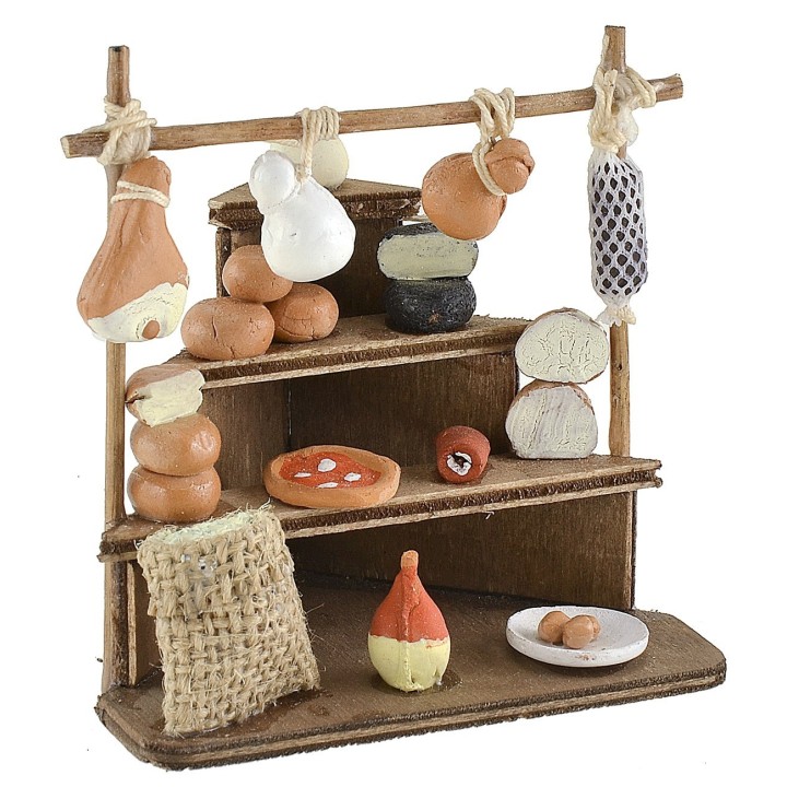 Corner stall with cheeses 8x6x5.6 cm h