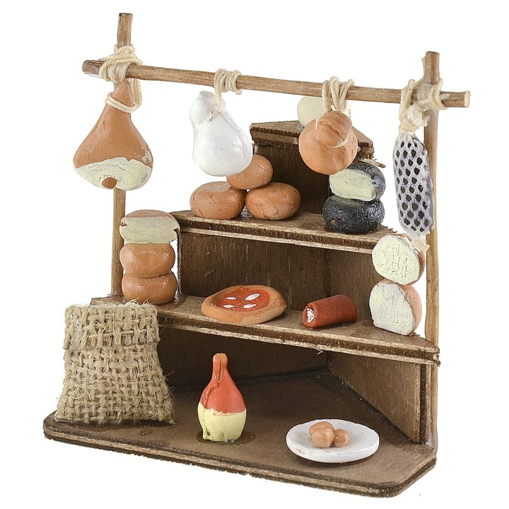 Corner stall with cheeses 8x6x5.6 cm h