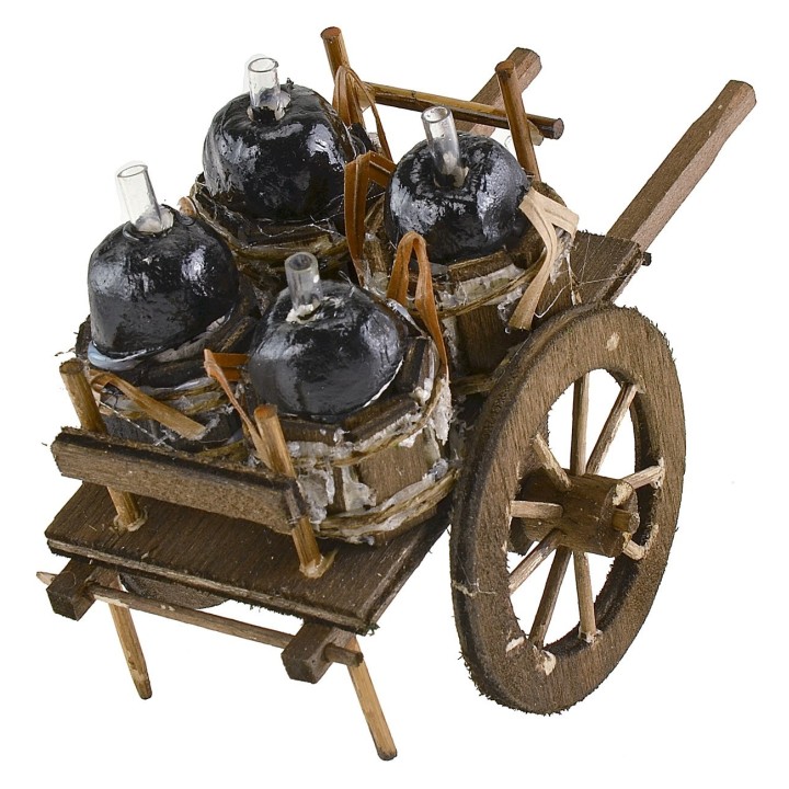 Carrito con damajuanas cm 8x12,5x7 h