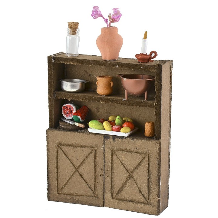 Wooden shelf with small parts 9.5x3x12 cm h