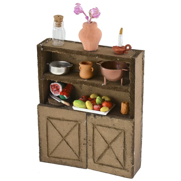 Wooden shelf with small parts 9.5x3x12 cm h