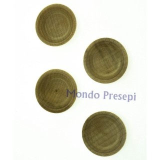 Set 4 piatti ø cm 2 in legno