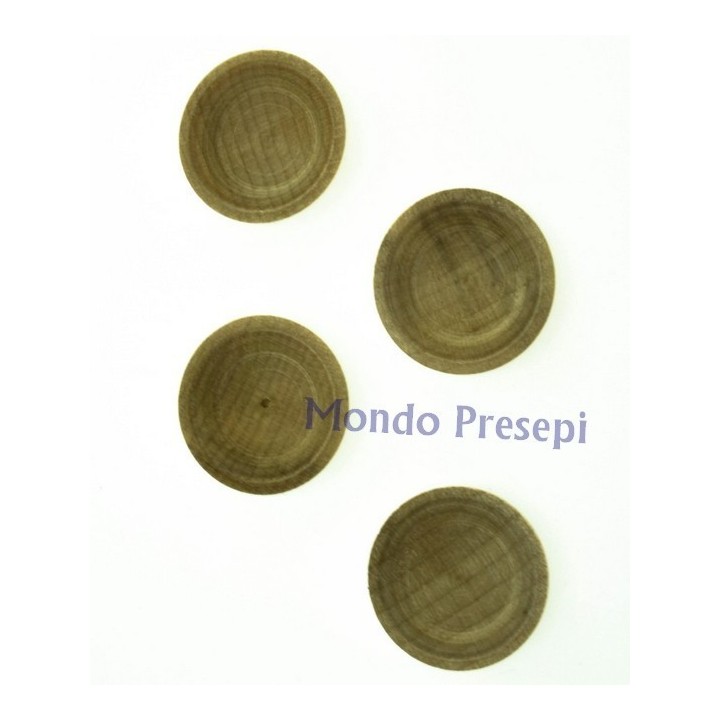 Set of 4 plates ø cm 2 in wood