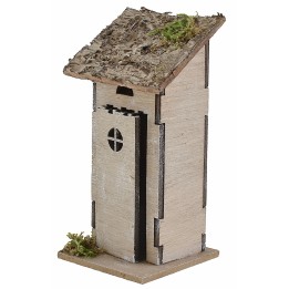 Wooden latrine for nativity scene 6x6x13 cm h