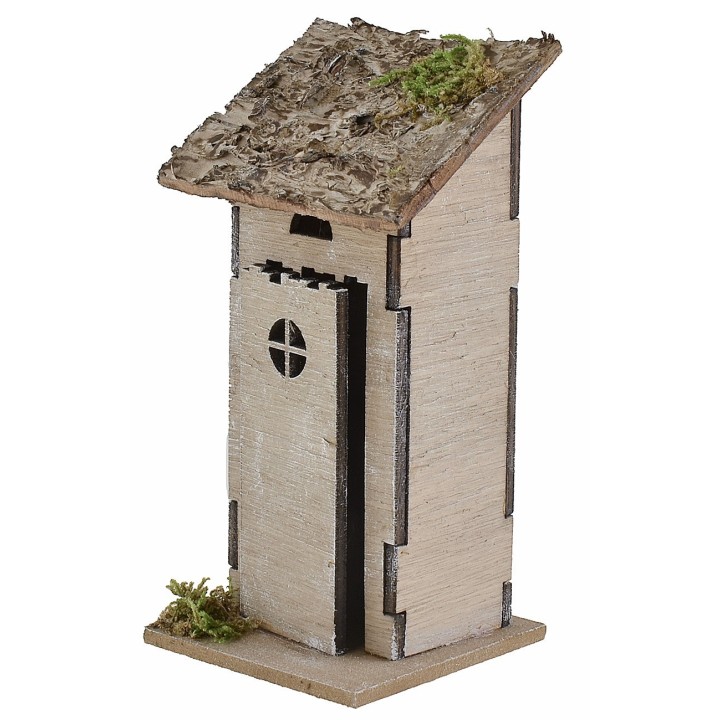 Latrina in legno per presepe cm 6x6x13 h