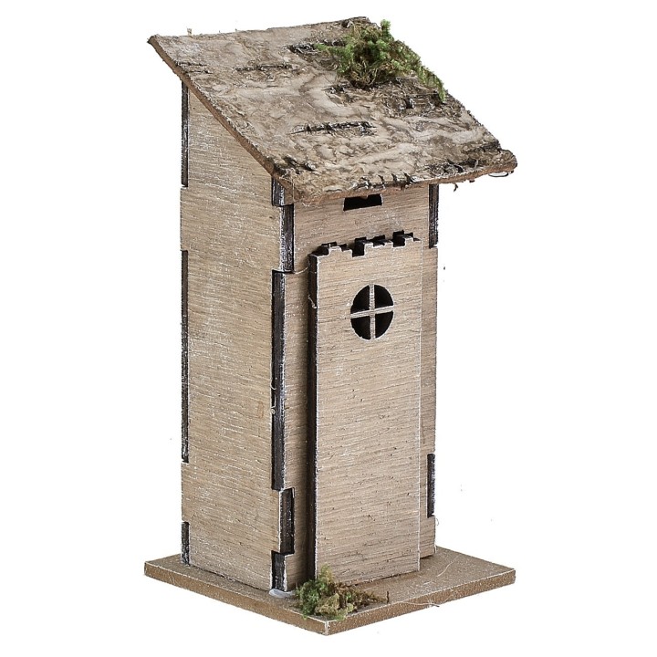 Letrina de madera para belén cm 6x6x13 h