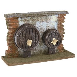 Wall with barrels for nativity scene 19x6x12.5 cm h