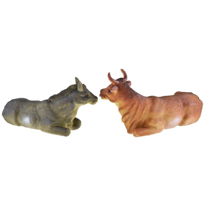 Bue y burro de resina recomendado para estatuas de 30 cm.