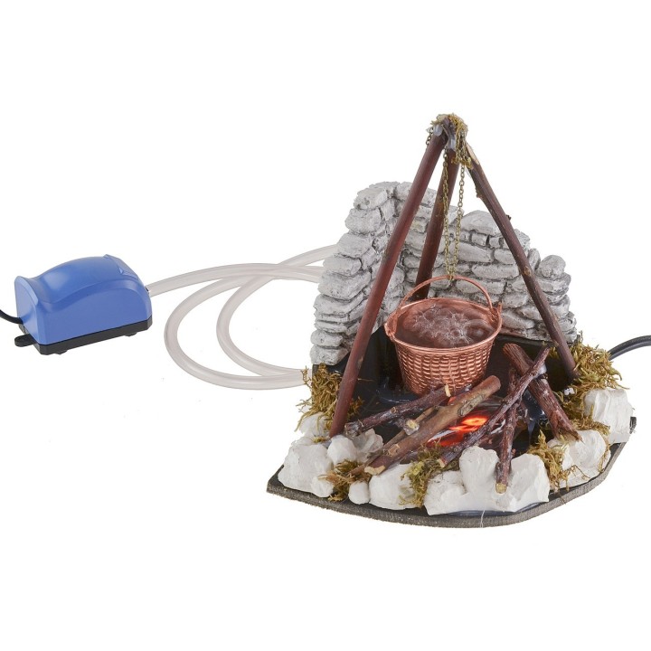 Boiling effect cauldron with working fire