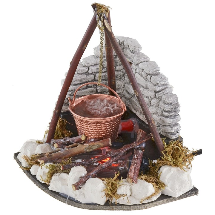 Boiling effect cauldron with working fire