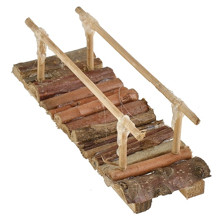 Wooden bridge for nativity scene 3.5x10x3.3 cm h