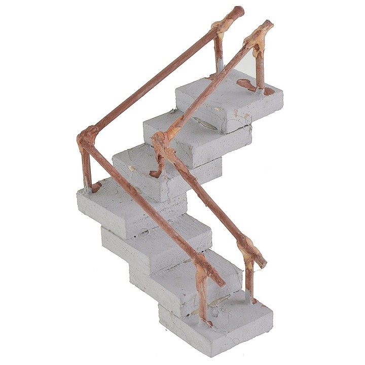 Wooden corner staircase with handrail 7.5x7.5x5.7 cm h