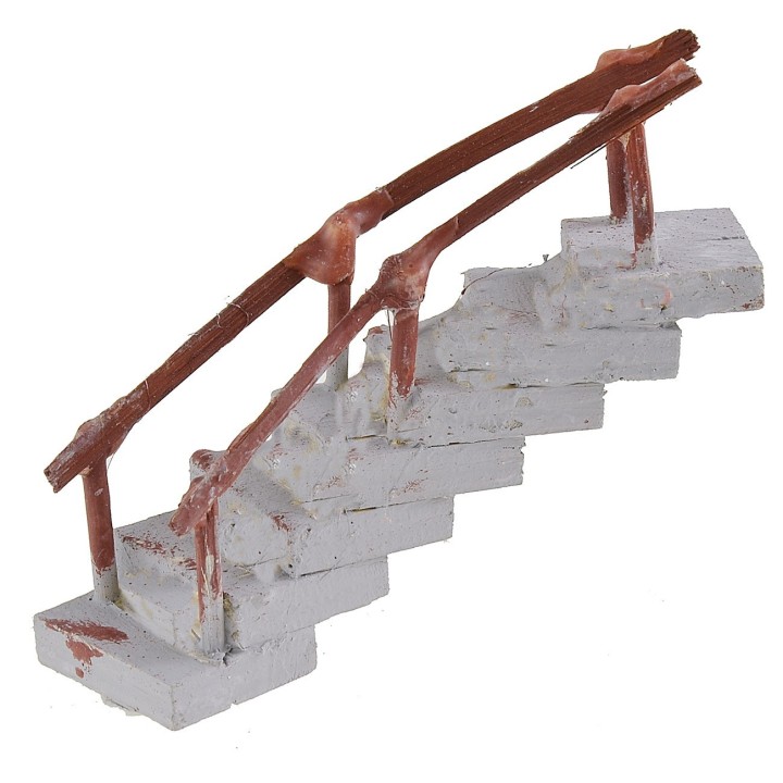 Escalera curva de madera con pasamanos cm 2,7x8,6x4,5 h