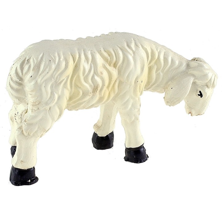 Oveja con rayas amarillas cabeza baja para estatuas de 15 cm.