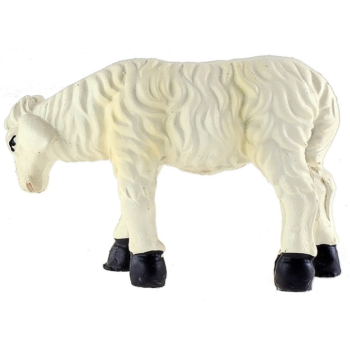 Sheep with yellow stripes low head for statues 15 cm