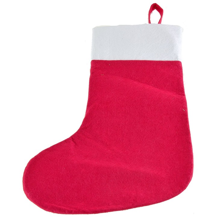 Calza bianco e rossa con befana modelli assortiti cm 26x37,5 h