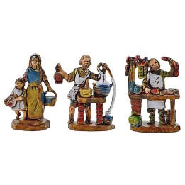 Set of 3 nativity scene figurines 3.5 cm