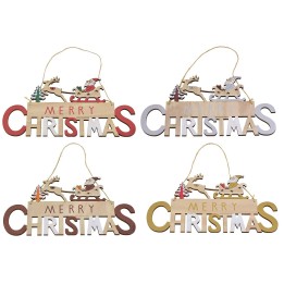 Adorno de Navidad Merry Christmas cm 30x0,5x17 h