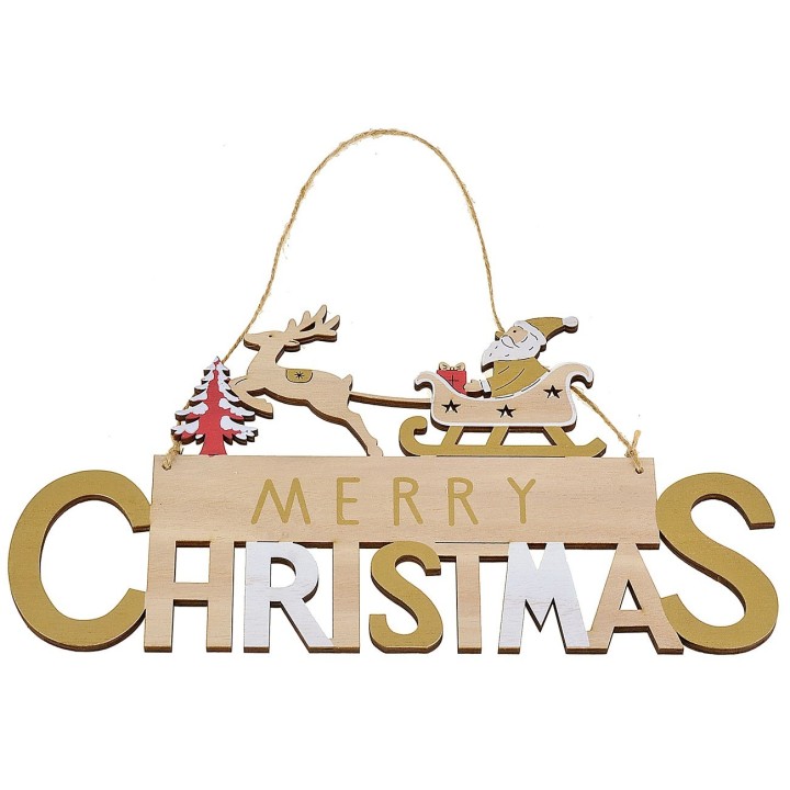 Adorno de Navidad Merry Christmas cm 30x0,5x17 h