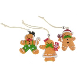 Set of 3 gingerbread style resin men for the Christmas tree