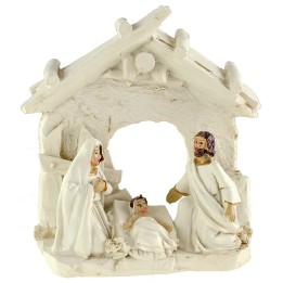 White nativity with hut 10.5x4.5x11 cm h