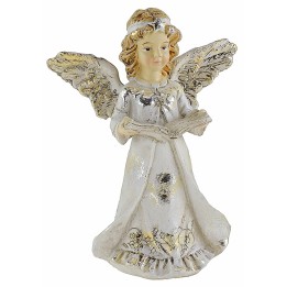 Angel with book in resin 12 cm