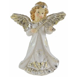 Ángel con violín de resina 12 cm