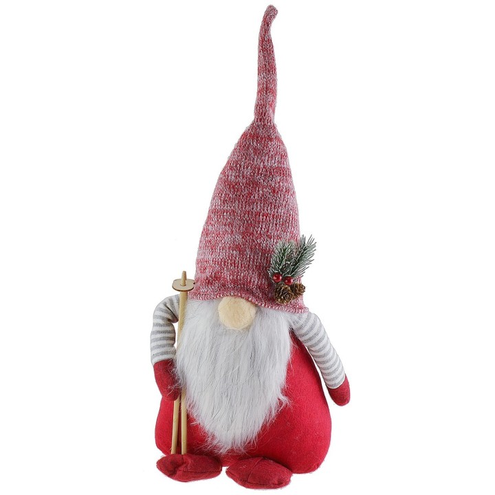 Gnomo navideño esquiador h 55 cm