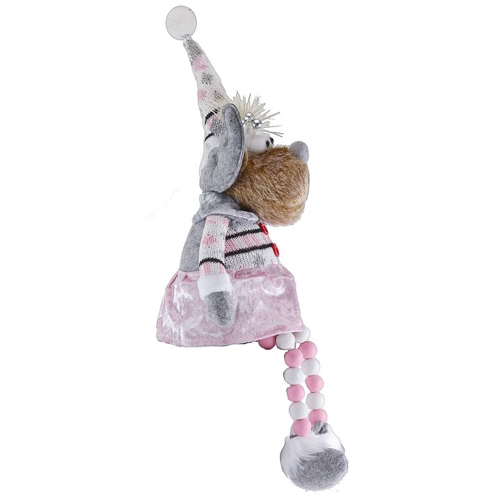 Christmas reindeer with pink skirt h 54 cm