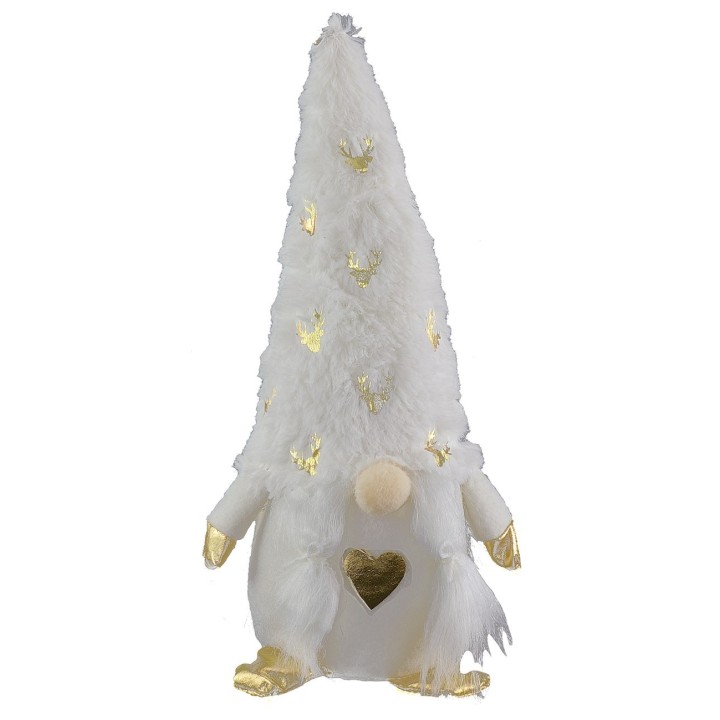 Gnomo blanco navideño h 30 cm