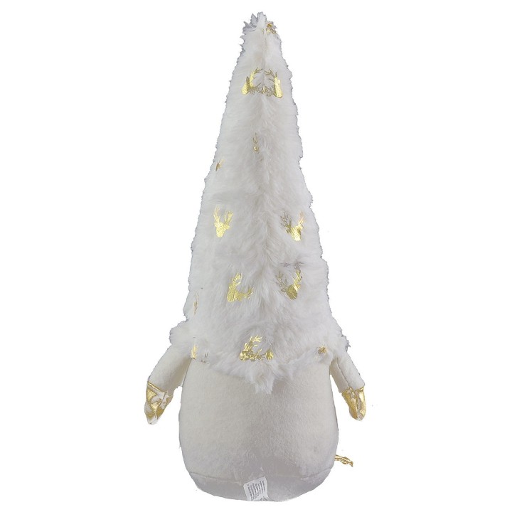 Gnomo blanco navideño h 30 cm