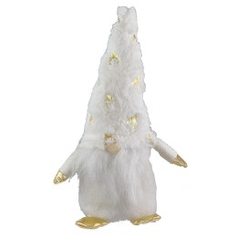 Christmas white gnome with long beard h 30 cm