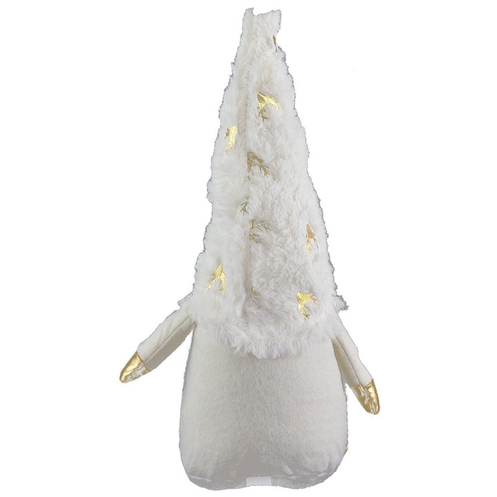 Gnomo bianco natalizio con barba lunga h 30 cm