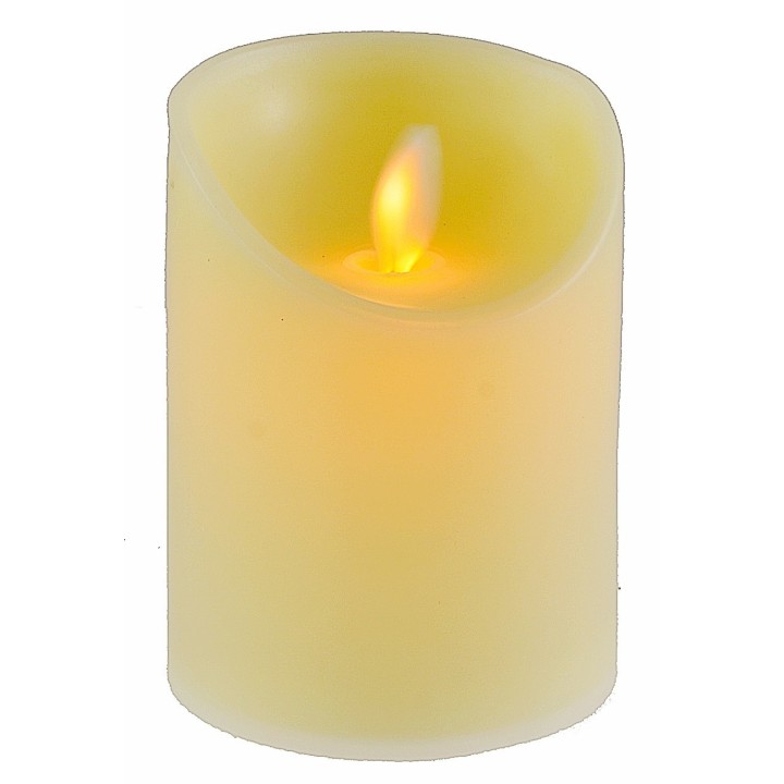 Luz beige con llama LED parpadeante a batería h 10 cm