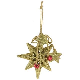 Gold glitter star 13x13 cm h