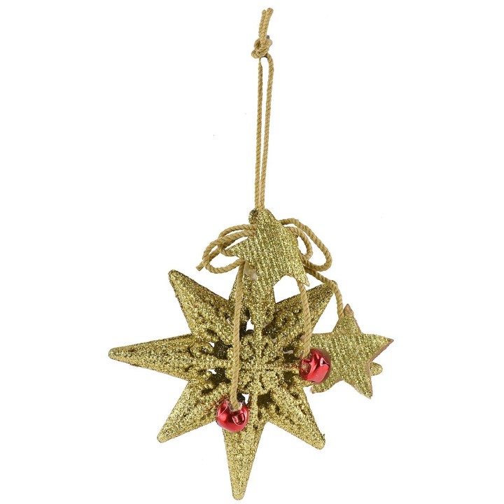Gold glitter star 13x13 cm h