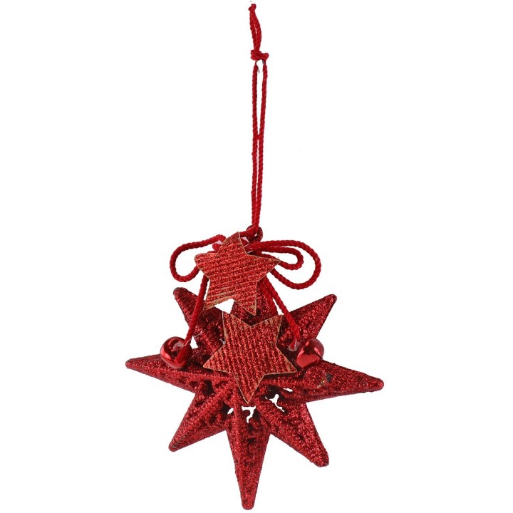Estrella brillante roja de 13x13 cm h