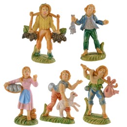 Set 5 soggetti cm 4 per presepe